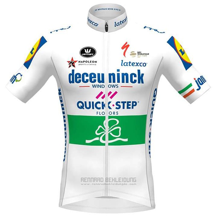 2020 Fahrradbekleidung Deceuninck Quick Step Champion Irland Trikot Kurzarm und Tragerhose - zum Schließen ins Bild klicken